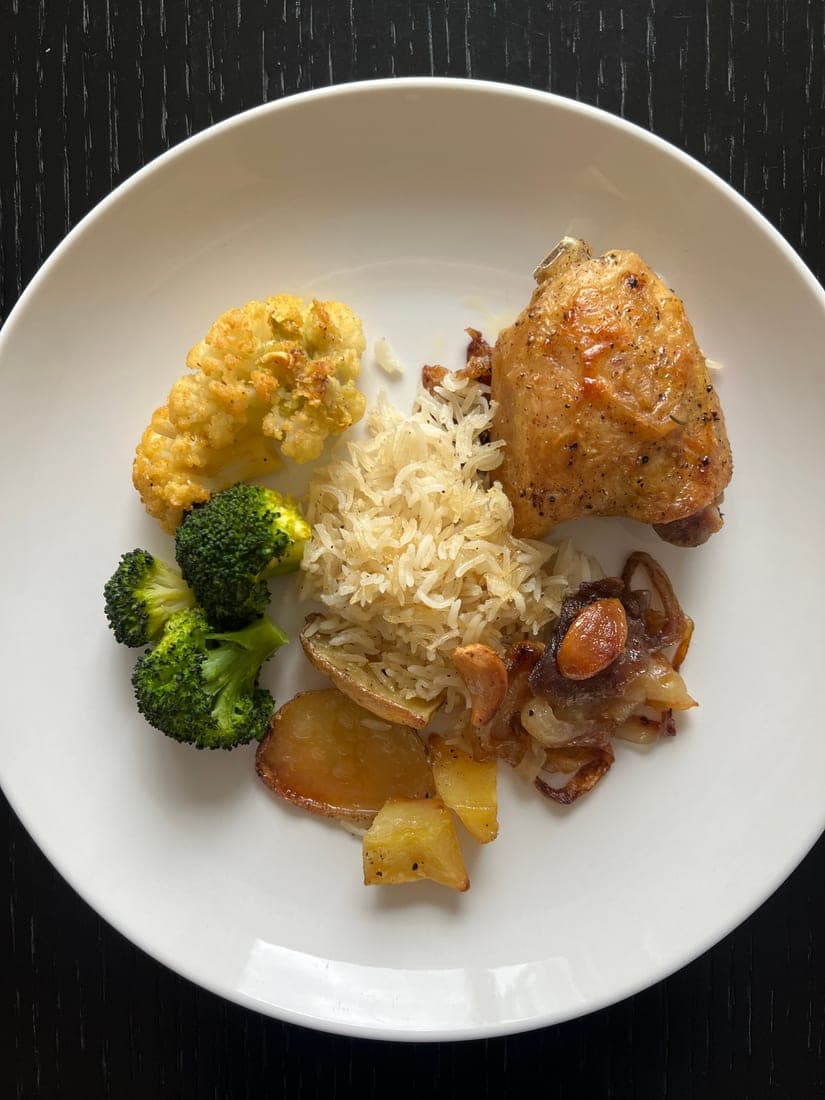 Bol poulet riz pommes de terre brocoli
