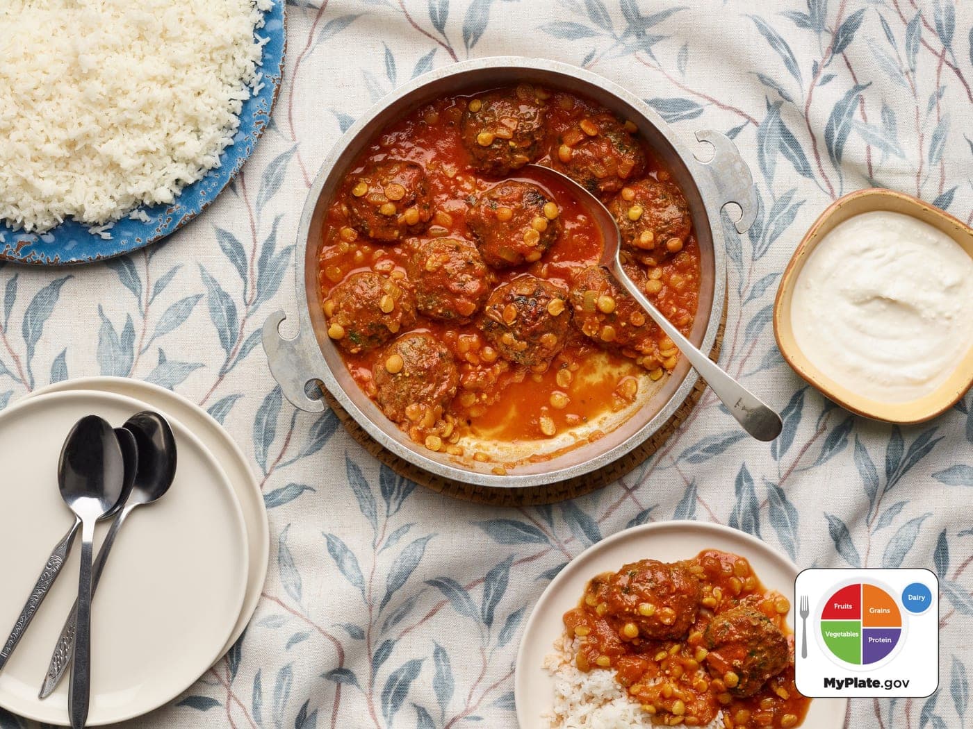 Boulettes de viande au curry et riz