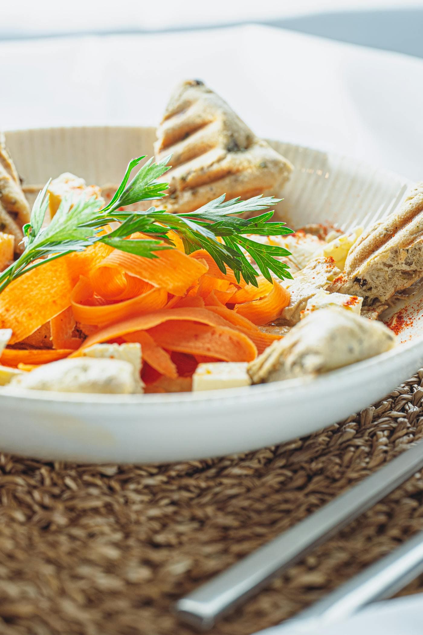 Tartines carotte et fromage frais