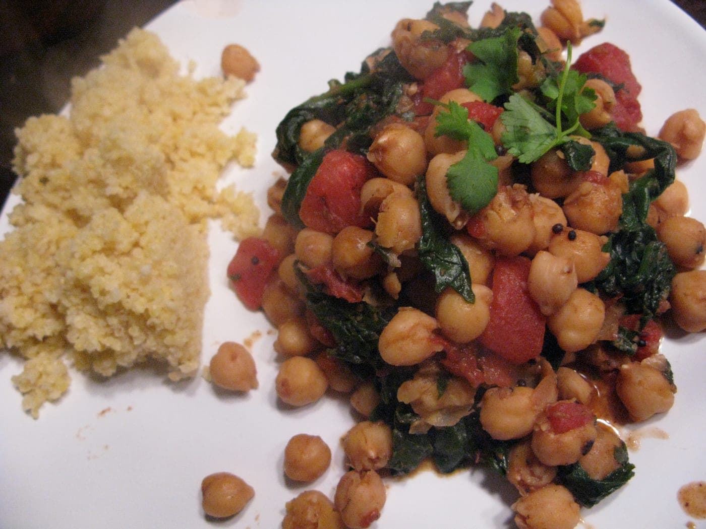Curry pois chiches épinards
