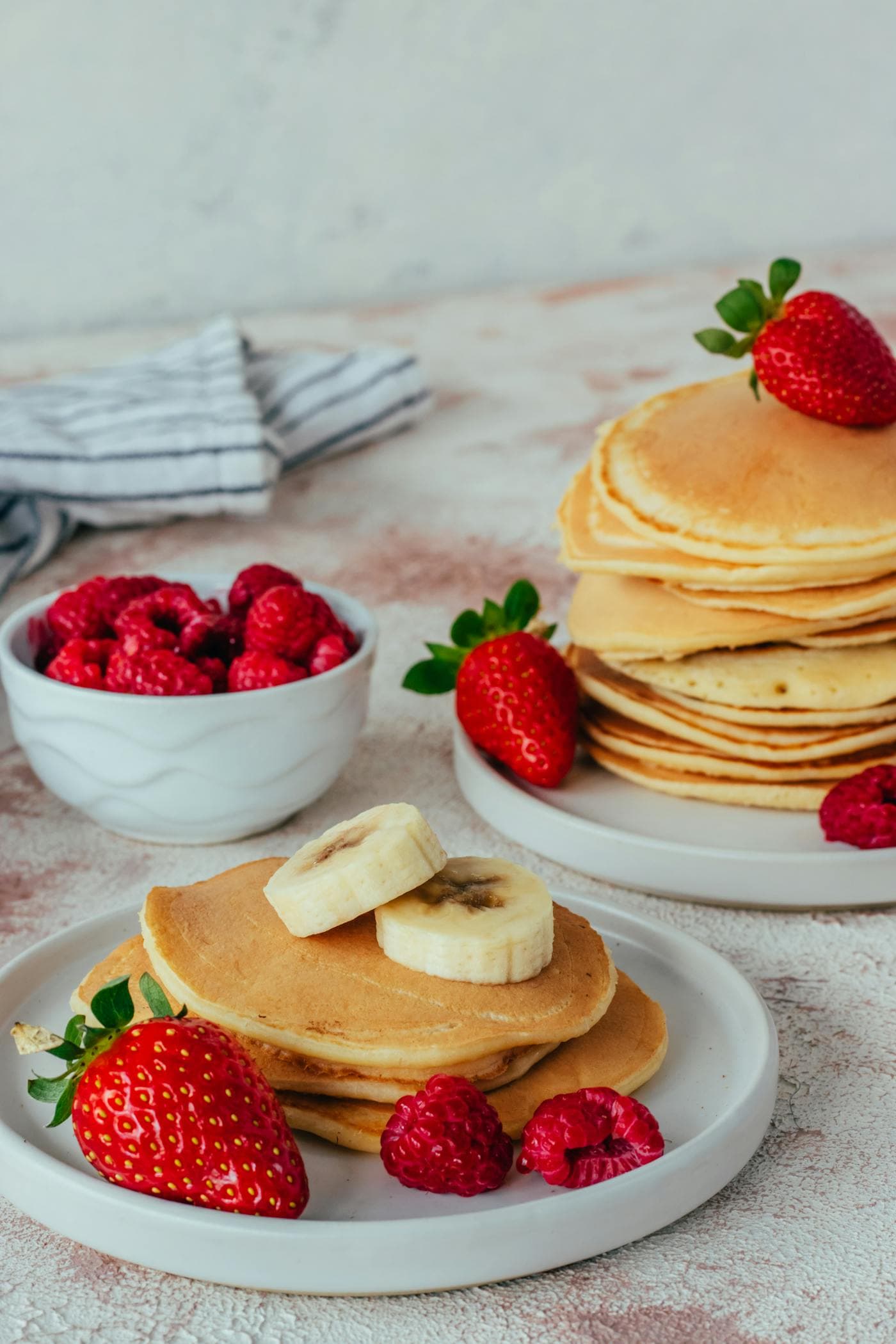 Pancakes fruits rouges banane
