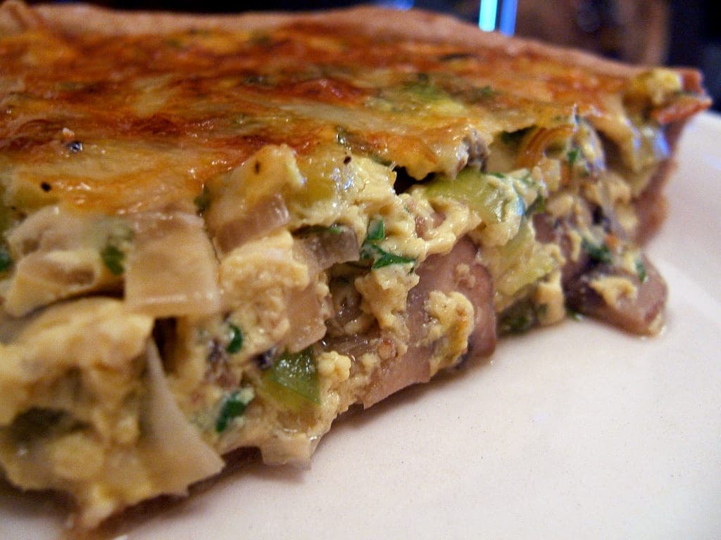 Quiche aux poireaux et champignons