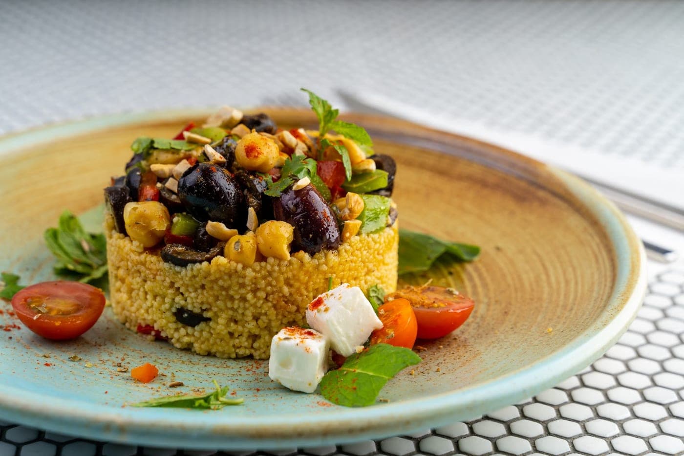 Semoule pois chiches tomate feta