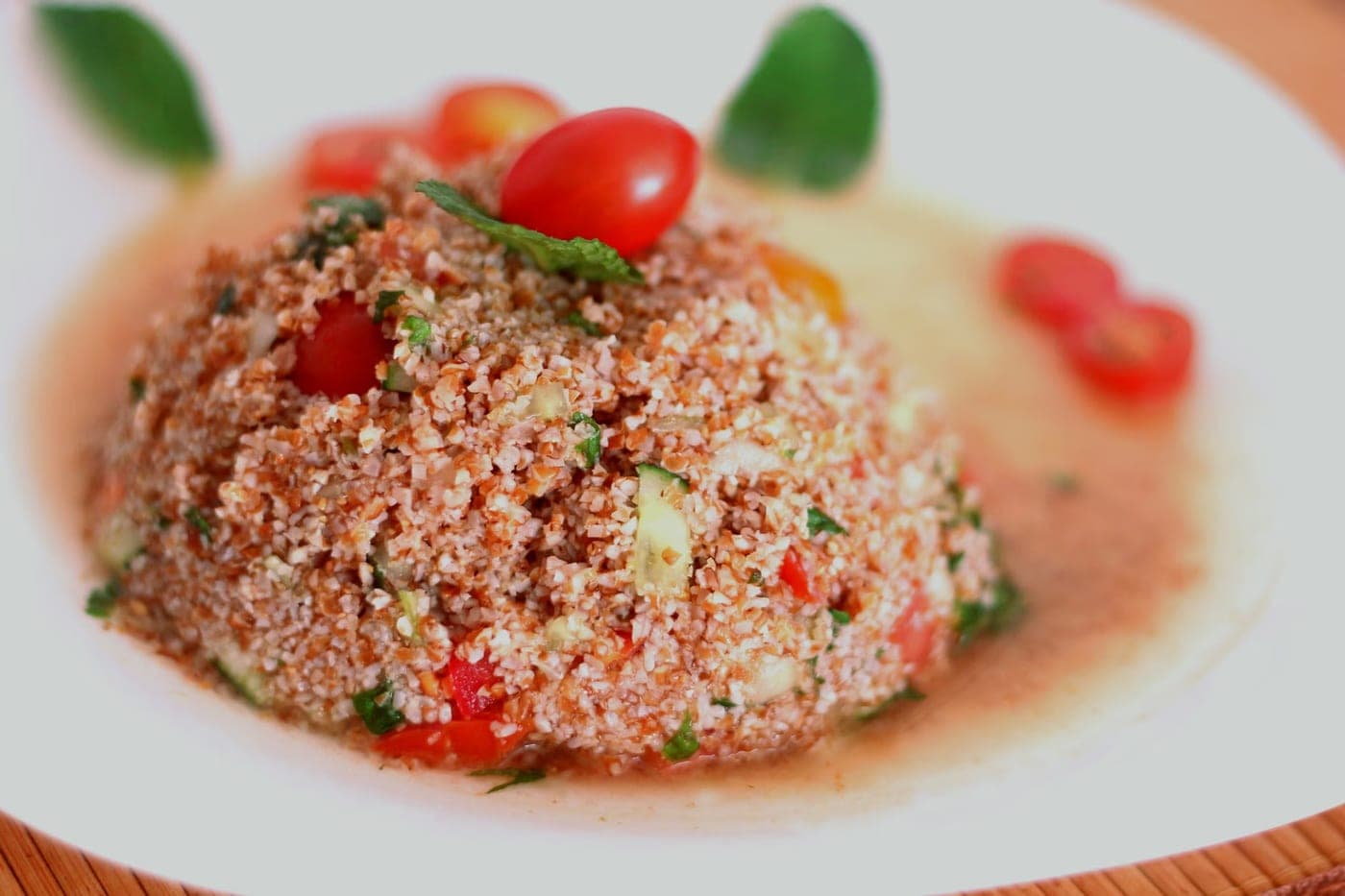 Taboulé au boulgour, tomates et concombre