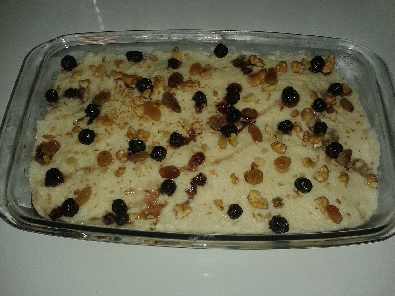 Gâteau semoule raisins secs