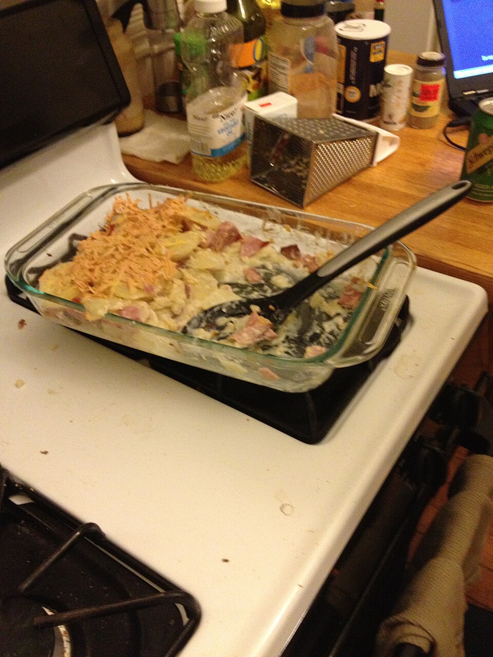 Gratin pommes de terre jambon oignon