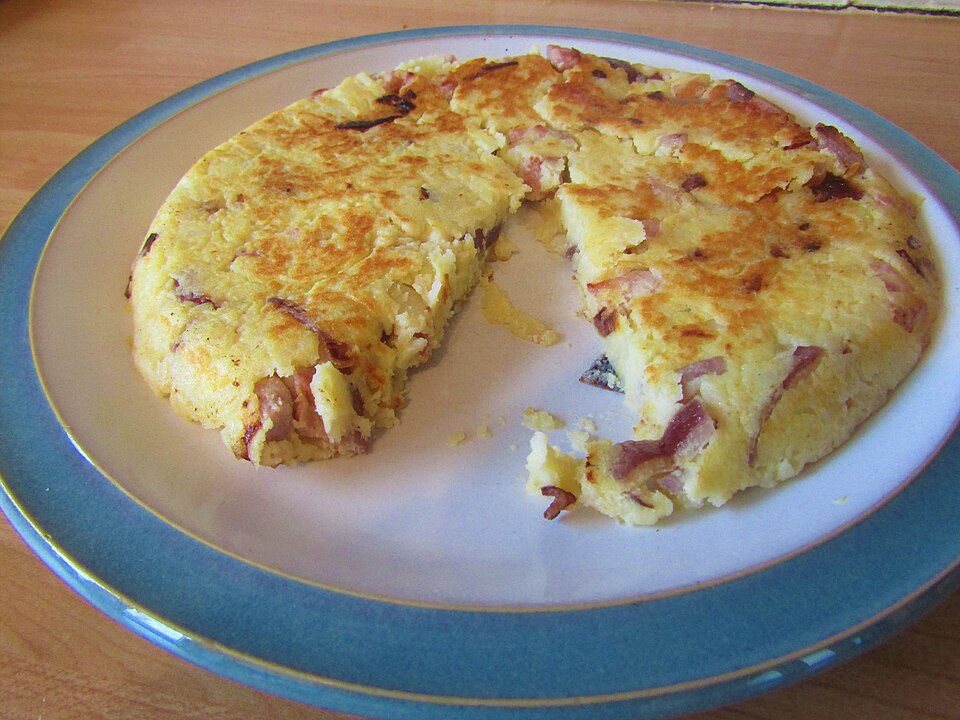 Omelette lardons pommes de terre